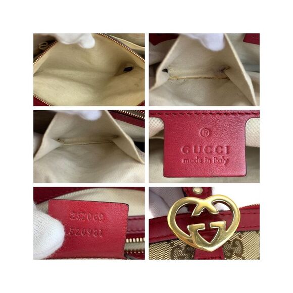Pre Loved Gucci  GG Supreme Canvas Tote Bag BeigeRed - Picture 4 of 8